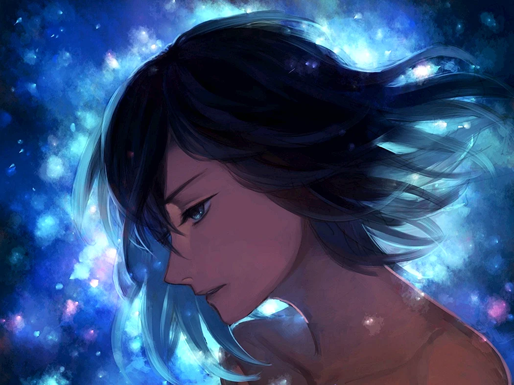 Дівчина з темно-синім волоссям арт.