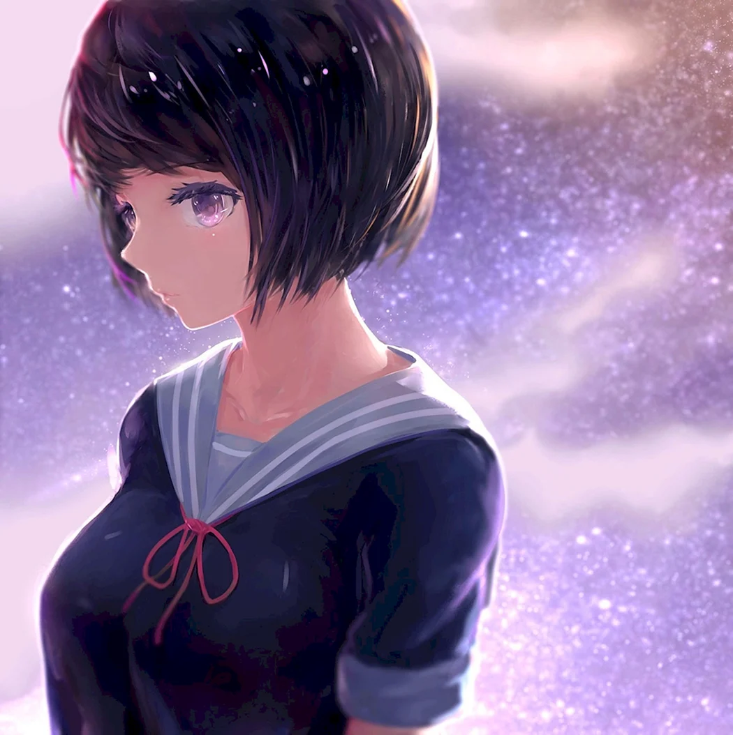 Аніме дівчина з коротким волоссям