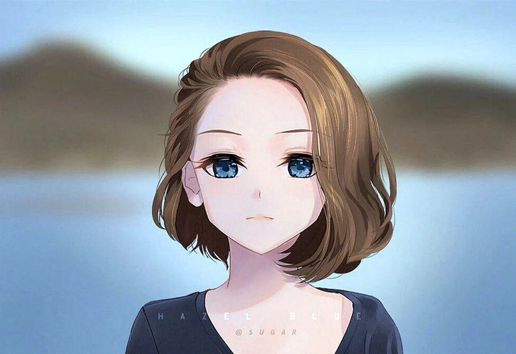 Аніме дівчина з коротким волоссям