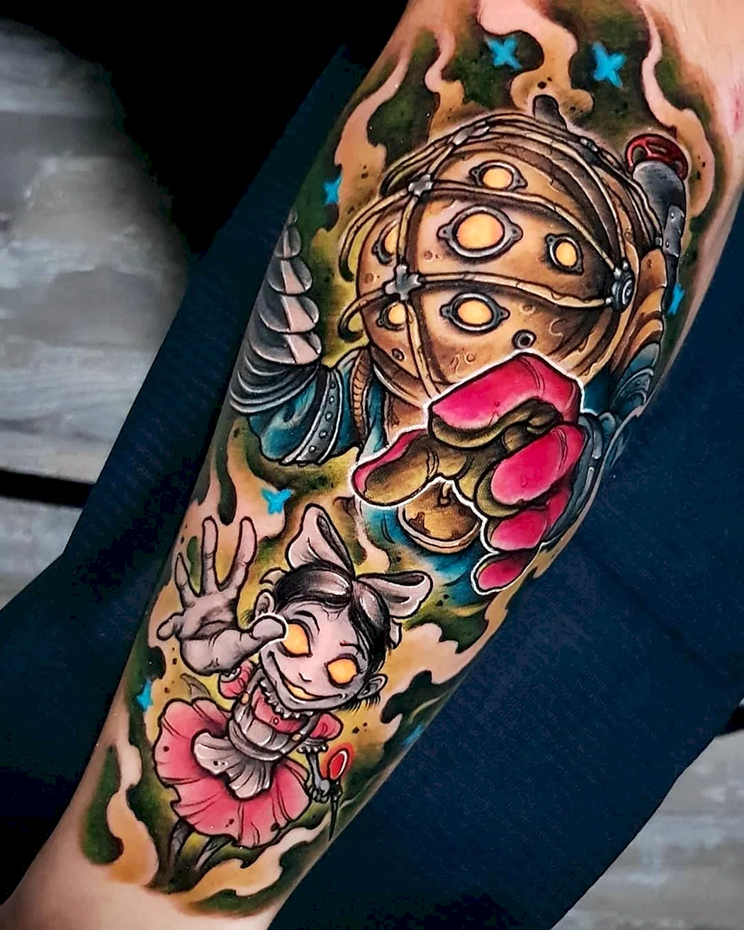Тату в стиле Нью скул
