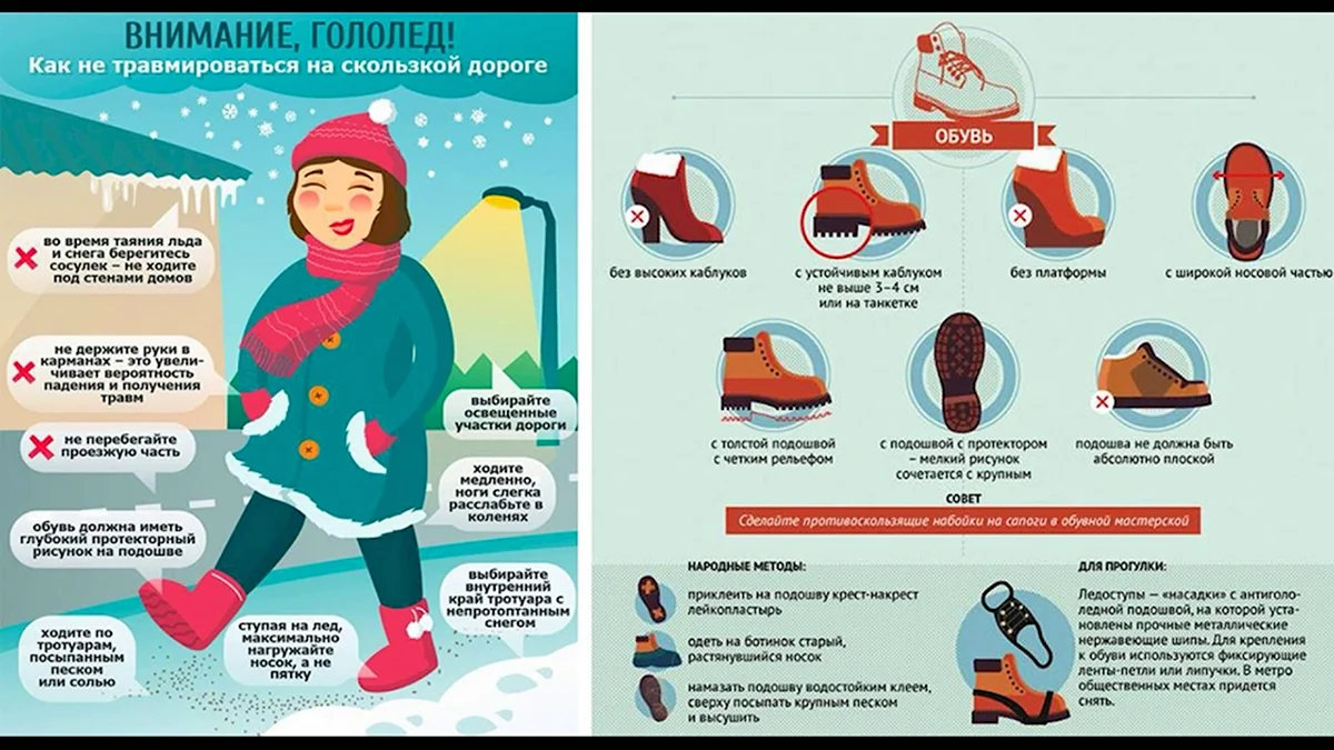 Правила поведения в гололед для детей